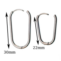 Implant Titanium Oval Hoop Earrings- 20g, 8mm or 10mm- Sold in Pairs