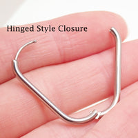 Implant Titanium Oval Hoop Earrings- 20g, 8mm or 10mm- Sold in Pairs