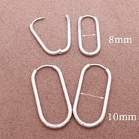 Implant Titanium Oval Hoop Earrings- 20g, 8mm or 10mm- Sold in Pairs