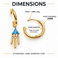 Implant Titanium 18k PVD Gold Hoop Earrings 20g (pair)