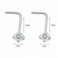 Set of 2 CZ Nose L-Curves 20g