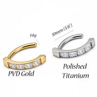 Pave Titanium Belly Ring Clicker 14g 10mm 3/8''