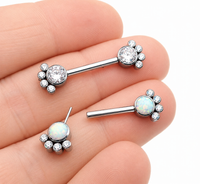 Cute Paw Push Fit Threadless Titanium Nipple  14g