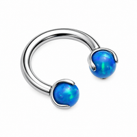 Opal Claw Implant Titanium Horseshoe Ring 14g