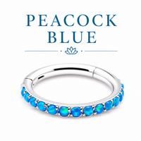 Titanium Fire Opal Hinged hoop Clicker 18g
