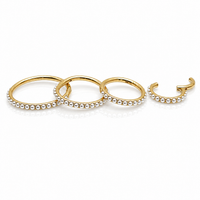 Pearl PVD Titanium Hinged Clicker Ring 16g