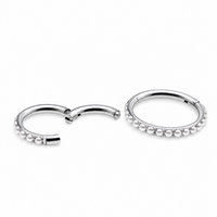 Pearl Titanium Hinged Clicker Ring 16g