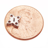 CZ Flower Titanium Flatback/ Labret Piercing 18g, 16g, 14g