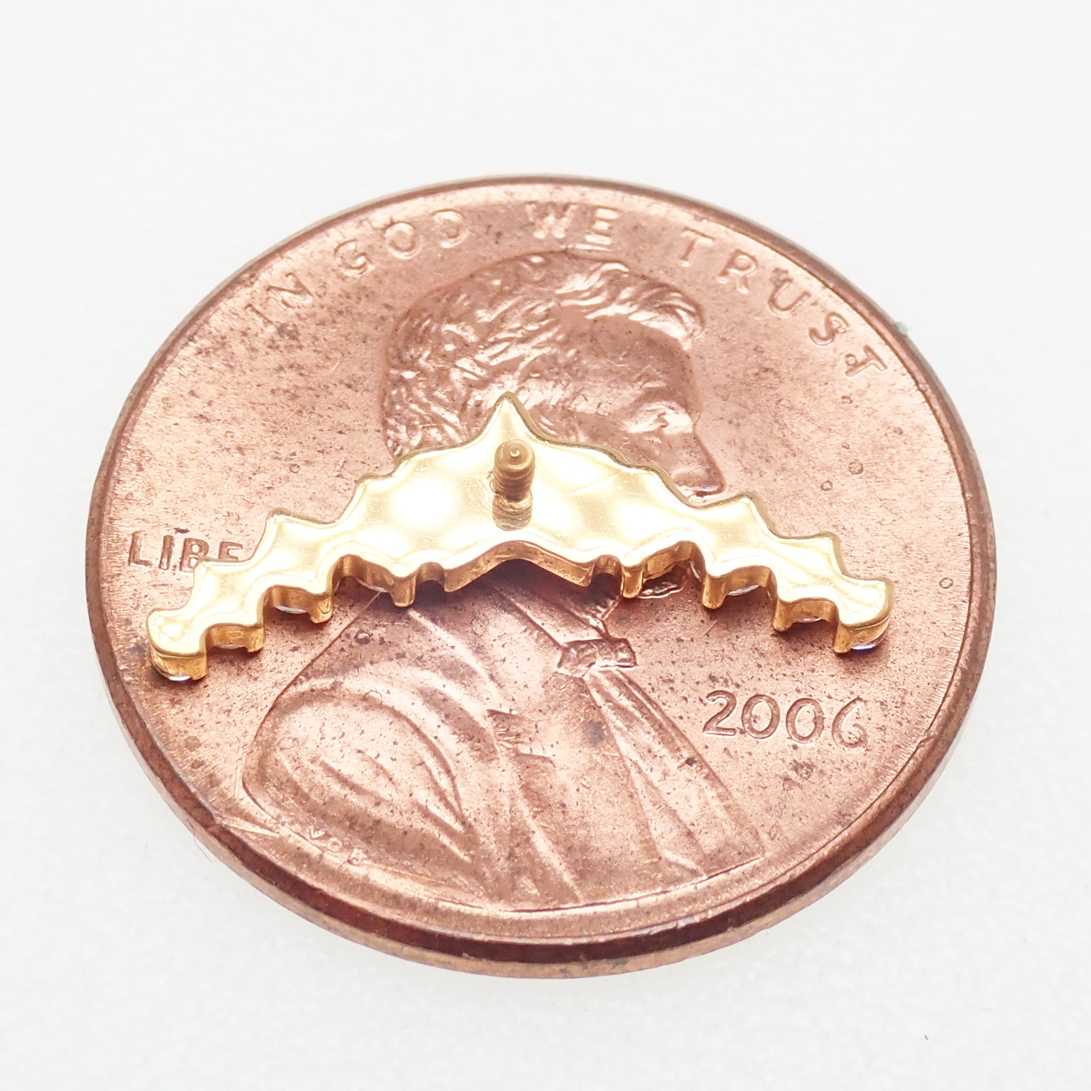 Star CZ Helix Curve Titanium Flatback/ Labret Piercing 18g, 16g, 14g (Copy)