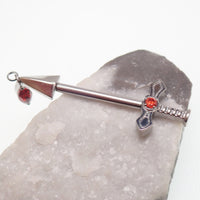 Implant titanium Detailed Dagger Nipple Piercing, push fit 12g 14g 16g