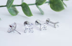 Princess Cut CZ titanium Threadless flatback