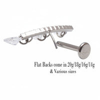 Titanium Push Fit Threadless Flatback Helix Piercing