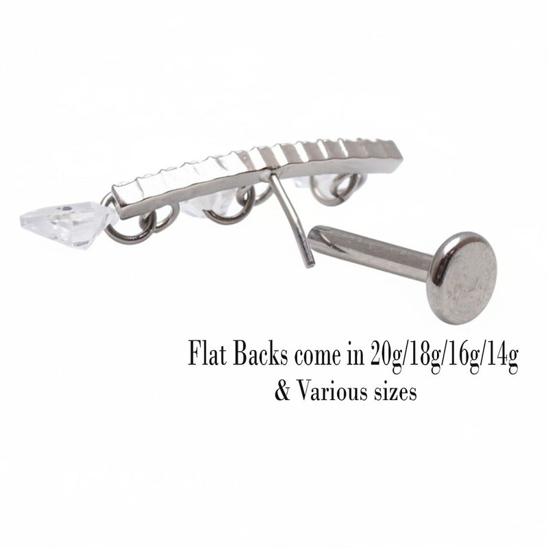 Titanium Push Fit Threadless Flatback Helix Piercing