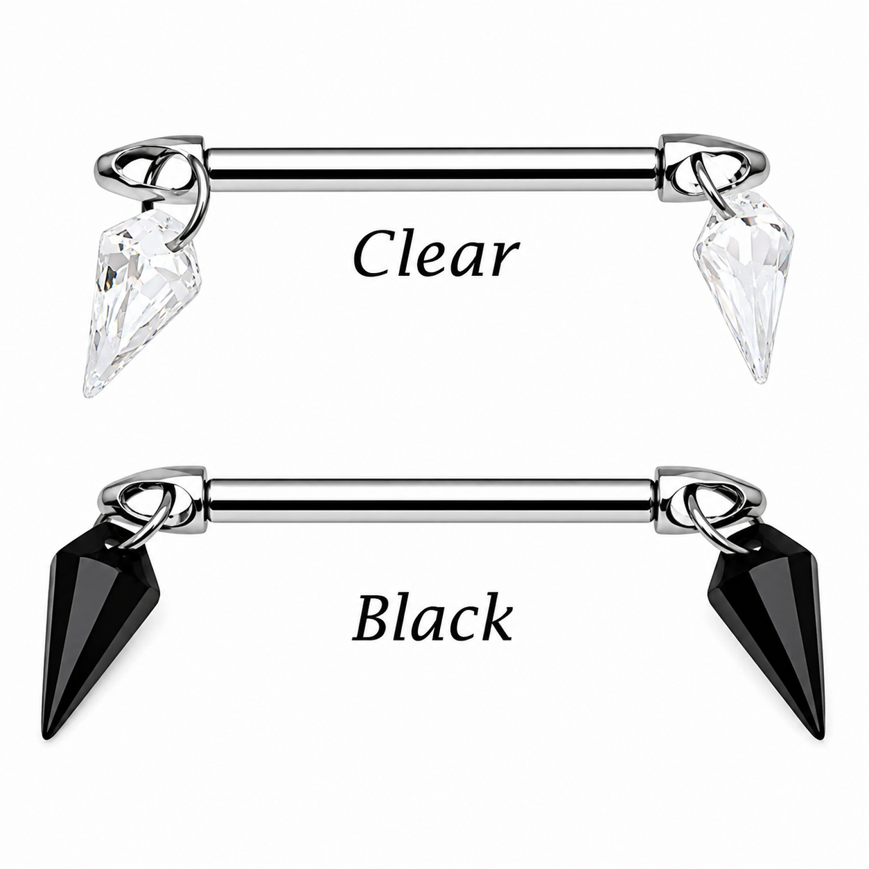 Push Fit Dangle CZ Titanium Nipple Bar 12g, 16g, 14g