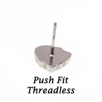 Implant Titanium Ghost Push Fit Flatback, 20g, 18g, 16g, 14g