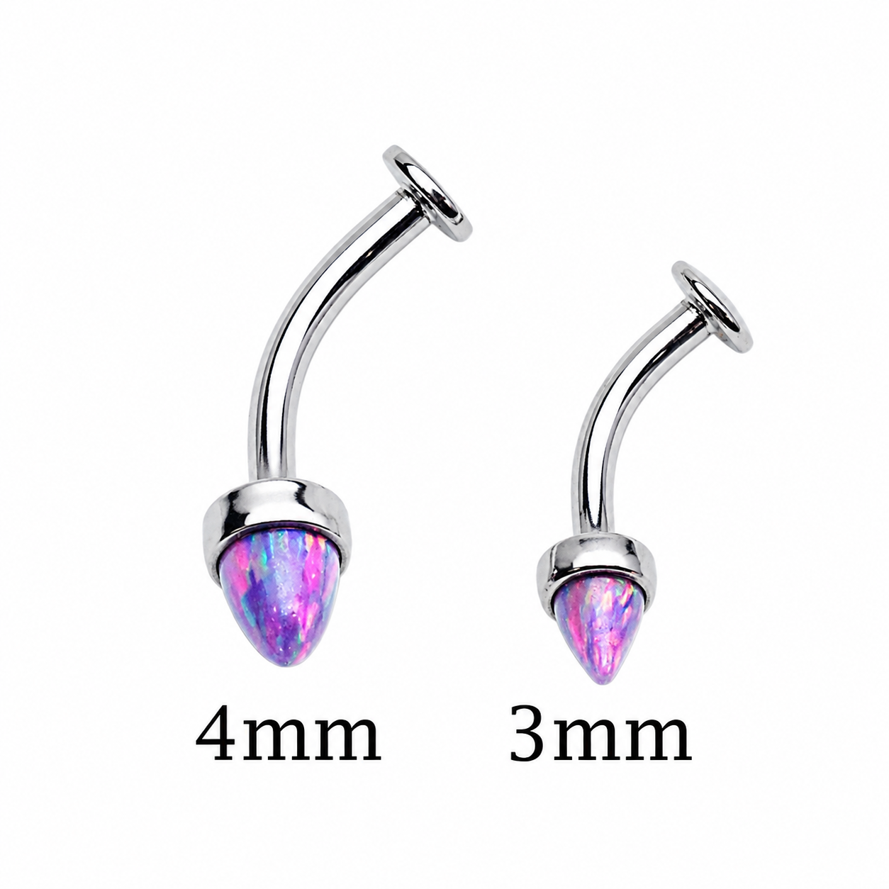 Titanium Push Fit Curve- Flat Disc & Opal Cone End