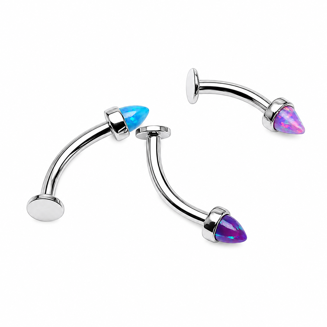 Titanium Push Fit Curve- Flat Disc & Opal Cone End