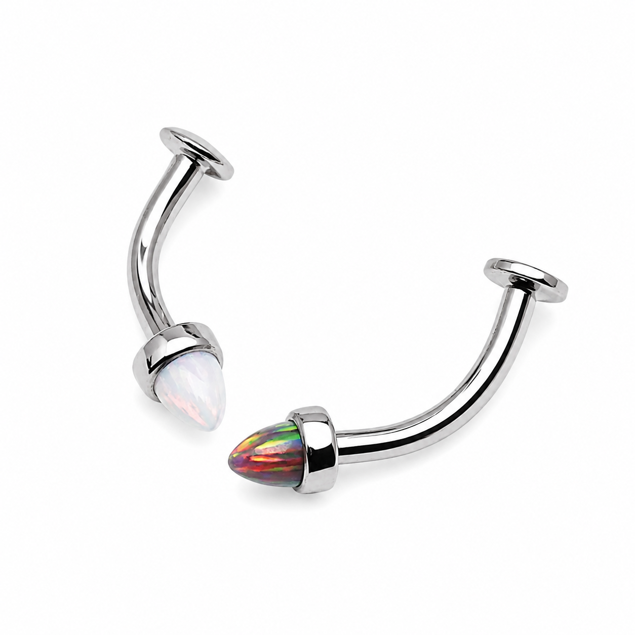 Titanium Push Fit Curve- Flat Disc & Opal Cone End