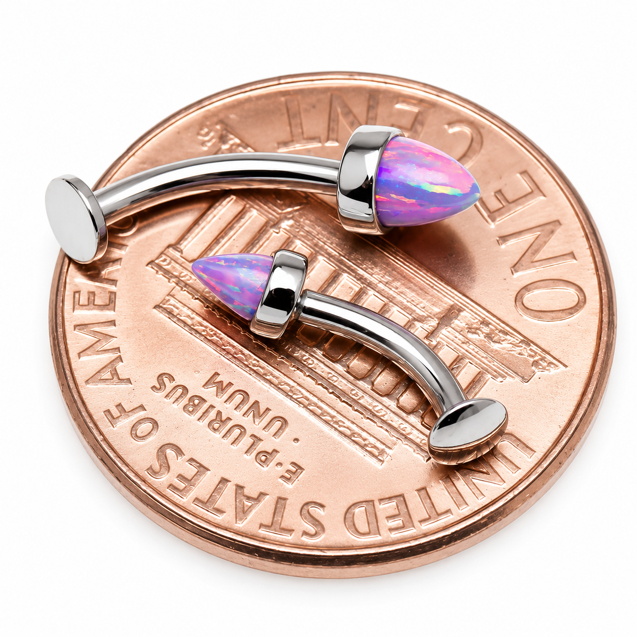 Titanium Push Fit Curve- Flat Disc & Opal Cone End