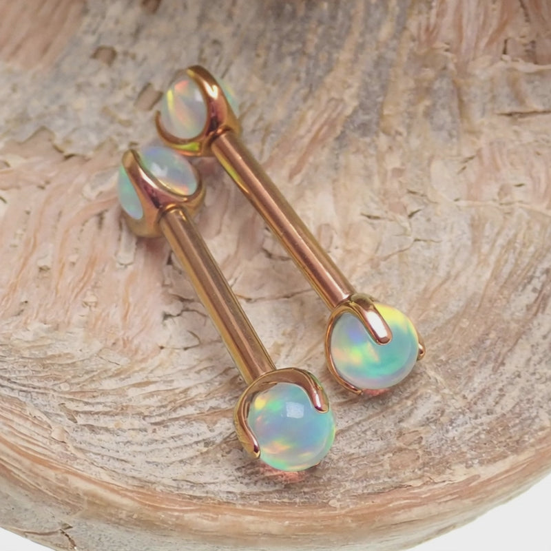 Pearly Opal  Nipple Jewelry 12g/14g