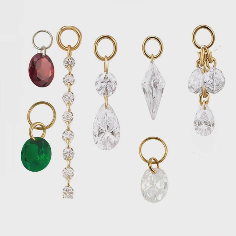 CZ Charm Add-On  Fits 12G  Implant Grade ASTM F-136