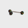 Titanium Barbell Black Fall Fire Opals