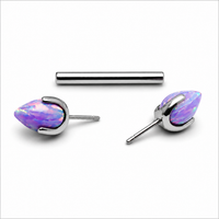 Titanium Push Fit Nipple Multi Lavender Fire opal Bullet cones