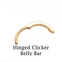 CZ PVD Gold Clicker Belly Bar 14g 10mm