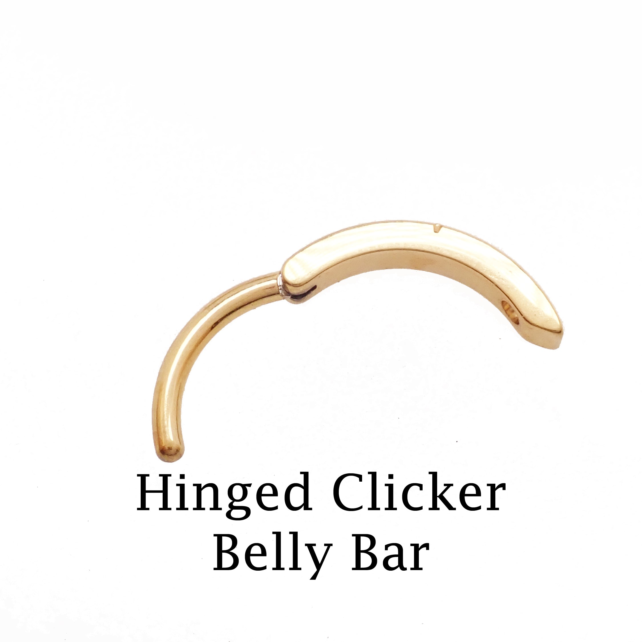 CZ PVD Gold Clicker Belly Bar 14g 10mm