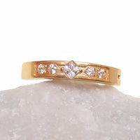 CZ PVD Gold Clicker Belly Bar 14g 10mm