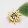 Moss agate pvd Gold Sun flatback Implant Titanium