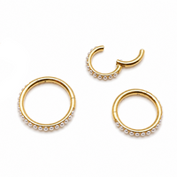 Pearl PVD Titanium Hinged Clicker Ring 16g