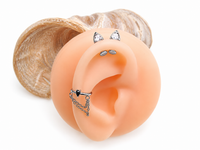 Cat/ Rabbit Ears Helix Titanium Flatback 18g, 16g, 14g