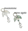 Titanium Implant Charm: Moss Agate or Moonstone, Fits 12g (Sold Separately)