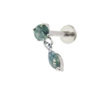 Titanium Push-Fit drop  Piercing Moss Agate |