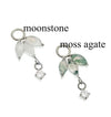 Titanium Implant Charm: Moss Agate or Moonstone, Fits 12g (Sold Separately)