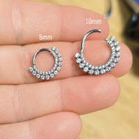 Septum/Daith CZ  Titanium Clicker 16g