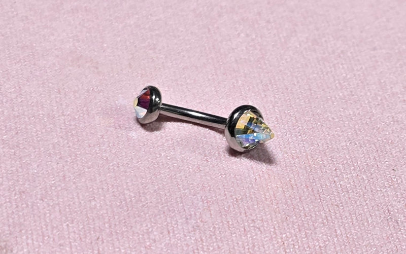 Swarovski AB Titanium Curve Bar  16g