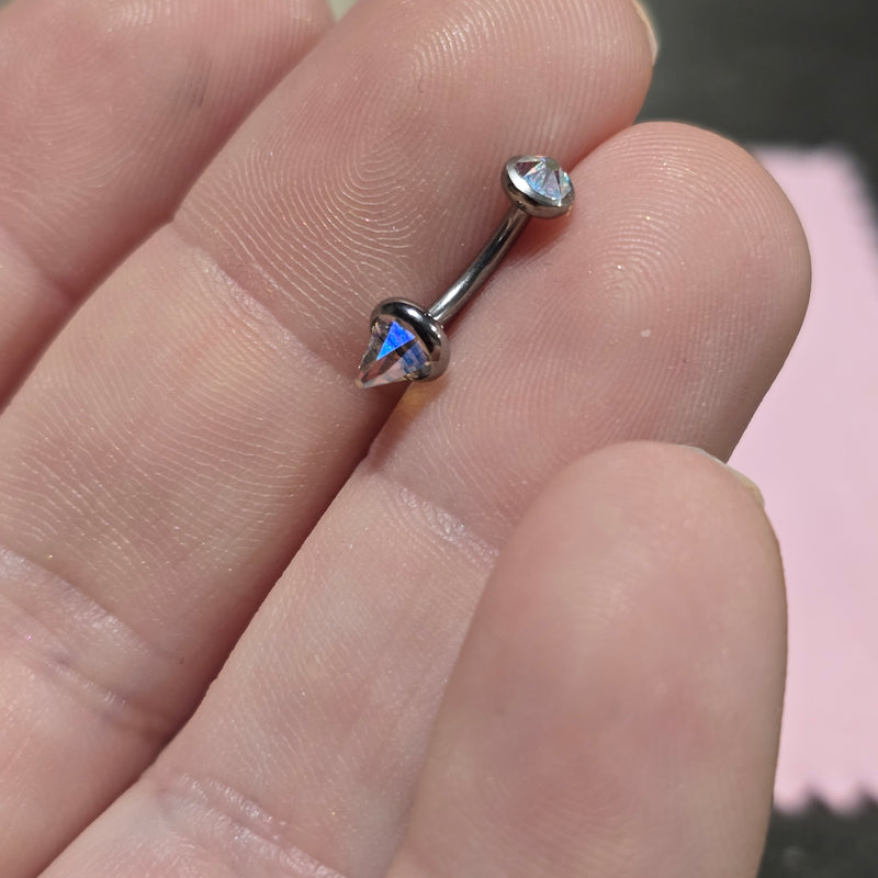 Swarovski AB Titanium Curve Bar  16g