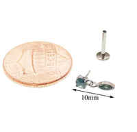 Titanium Push-Fit drop  Piercing Moss Agate |