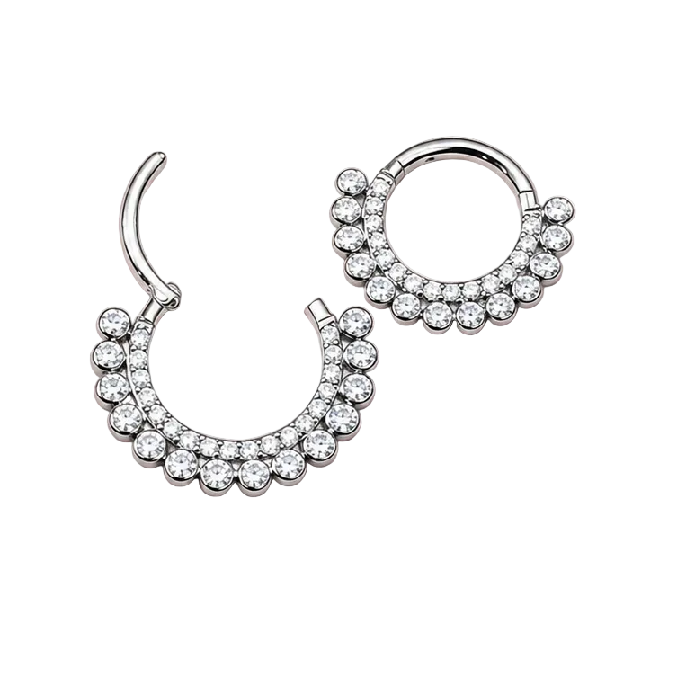 Septum/Daith CZ  Titanium Clicker 16g
