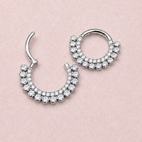 Septum/Daith CZ  Titanium Clicker 16g