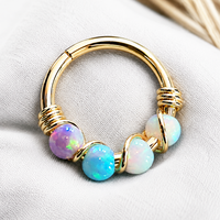 Sterling Silver Fire Opal Nose/ Ear hoop 8mm