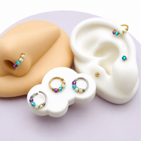 Sterling Silver Fire Opal Nose/ Ear hoop 8mm