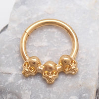 Implant Titanium Skull Hinged Clicker 16g, Daith, Septum, Helix