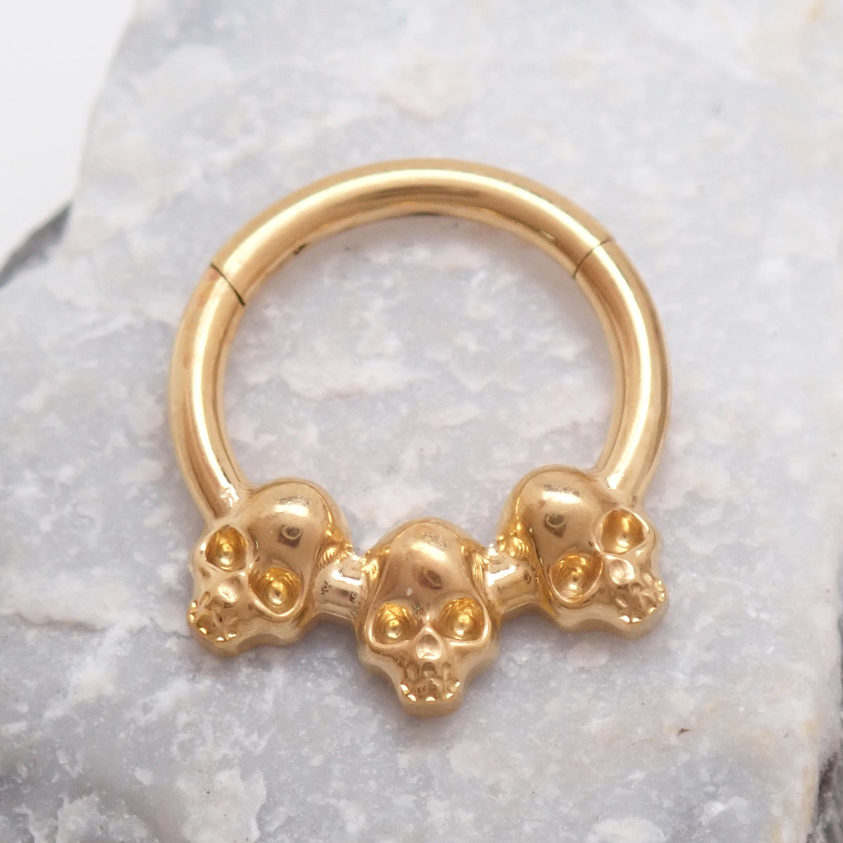 Implant Titanium Skull Hinged Clicker 16g, Daith, Septum, Helix