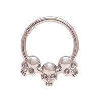 Implant Titanium Skull Hinged Clicker 16g, Daith, Septum, Helix