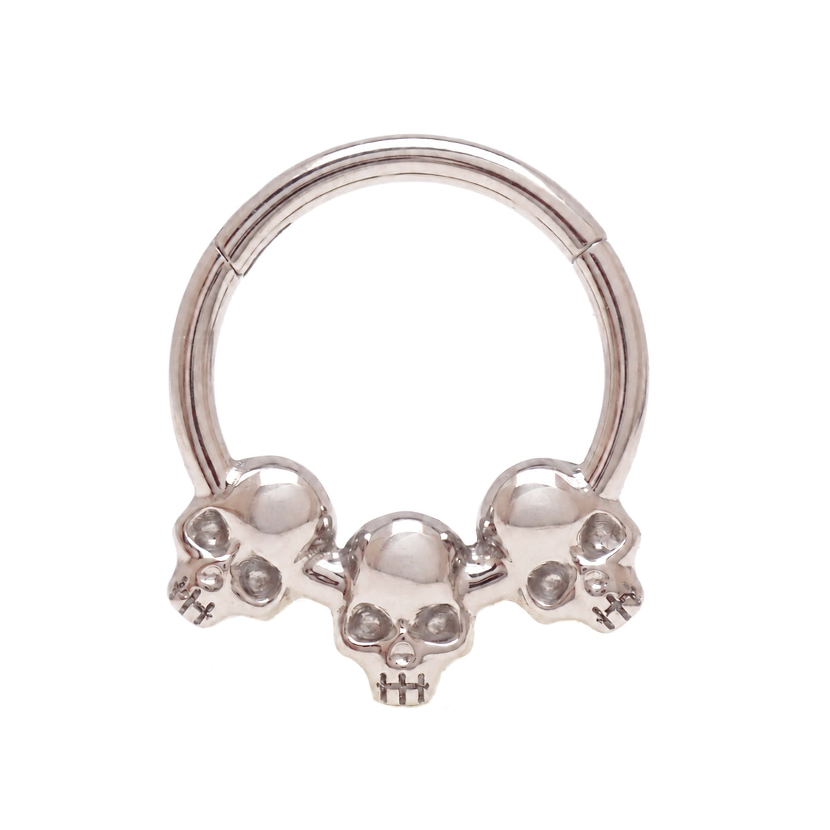 Implant Titanium Skull Hinged Clicker 16g, Daith, Septum, Helix