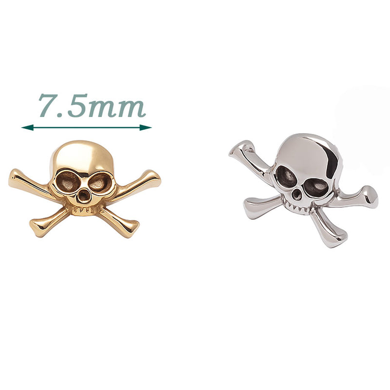 Skull and Crossbones Titanium Flatback Piercing 18g, 16g, 14g