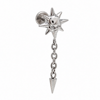 Helix Skull Chain Titanium Flatback 18g, 16g, 14g